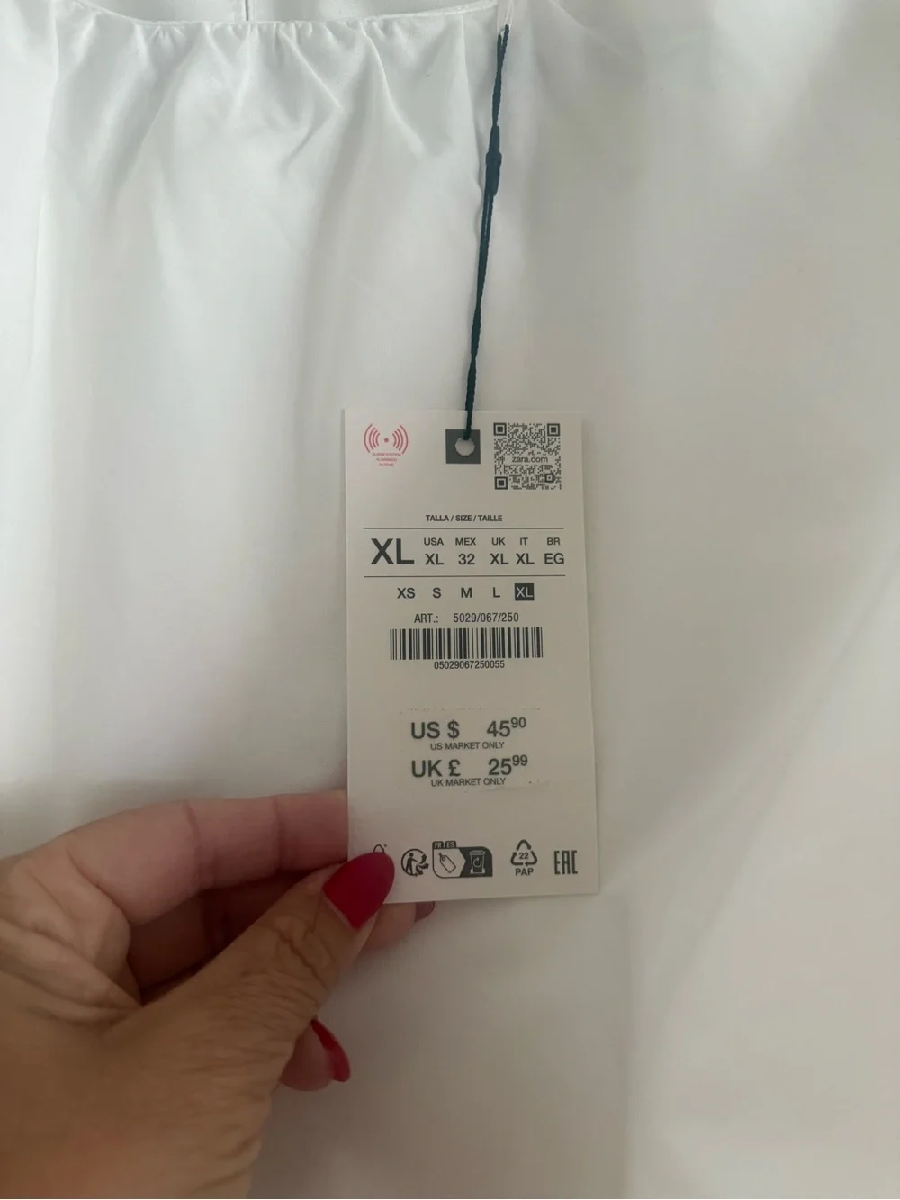 Zara White Puff Sleeve Cropped Blouse